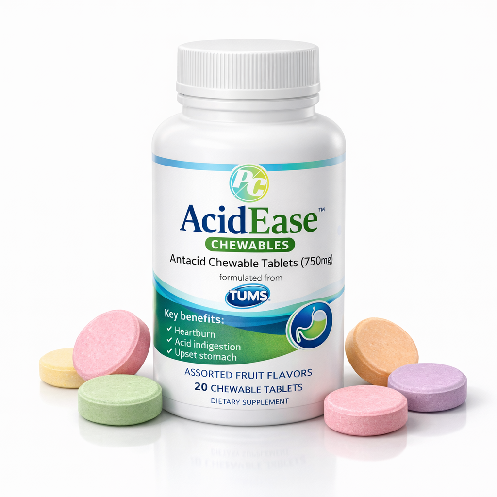 AcidEase Antacid 750mg Chewable Tablets